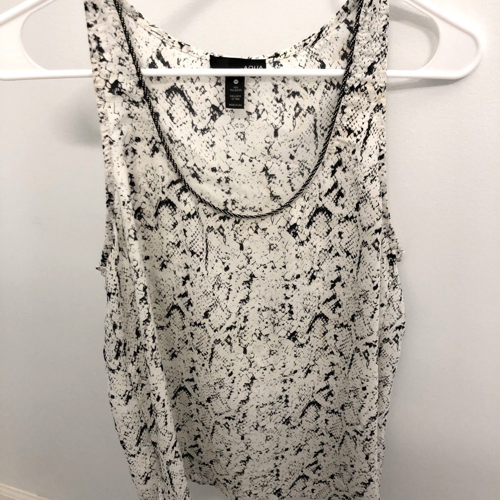 AQUA Black and White Tank Top